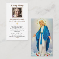 Prayer Cards Virgin Mary Immaculate Conception