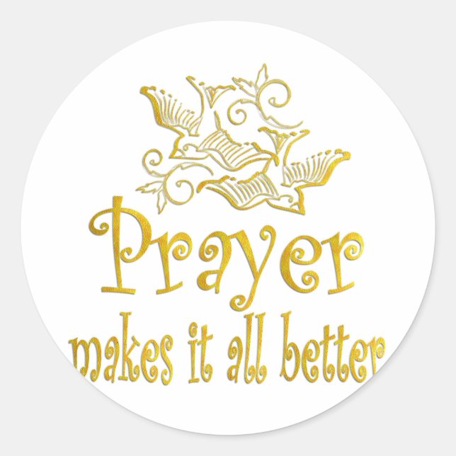 Prayer Classic Round Sticker (Front)
