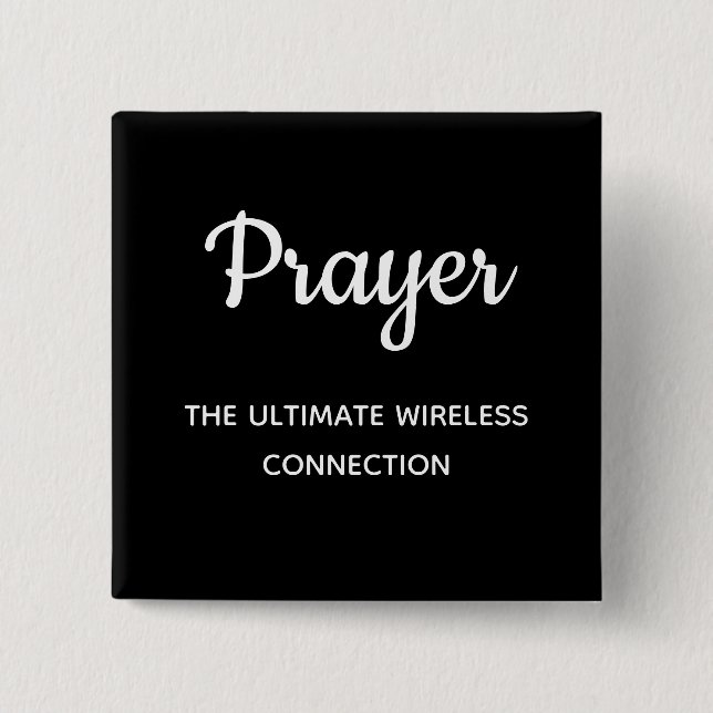 Prayer Cool Chalkboard Style Christian Typography 2 Inch Square Button (Front)