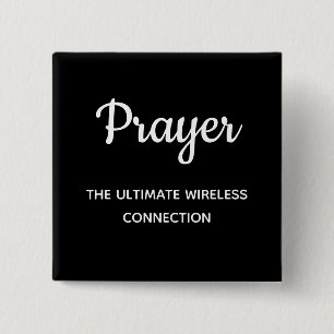 Prayer Cool Chalkboard Style Christian Typography 2 Inch Square Button