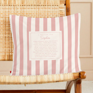 Prayer Faith Gift Psalm 147:3 Keepsake Name Pink Throw Pillow