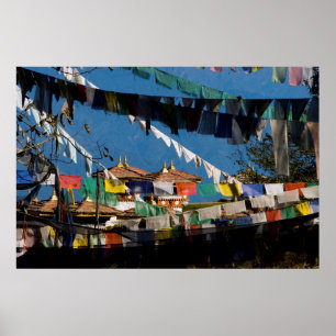 Prayer flags and chortens poster