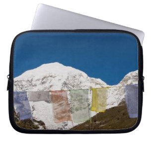 Prayer flags and Mount Jhomolhari, Bhutan. Laptop Sleeve