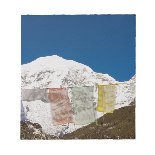 Prayer flags and Mount Jhomolhari, Bhutan. Notepad (Front)