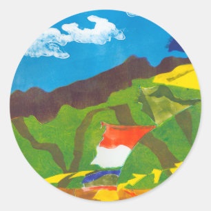 Prayer Flags II Classic Round Sticker