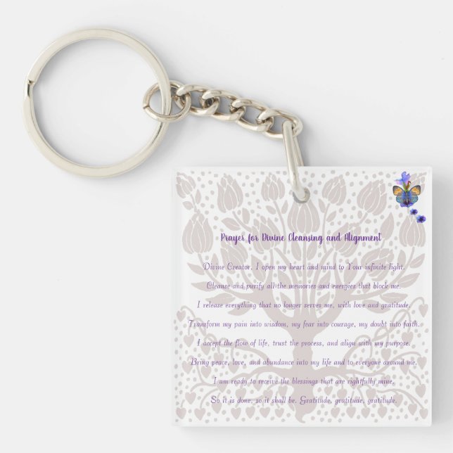 Prayer for Divine Cleansing and Alignment Keychain (Front)