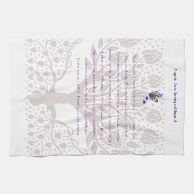 Prayer for Divine Cleansing and Alignment Kitchen Towel (Horizontal)