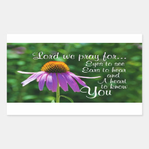 Prayer for Eyes to See and Ears to Hear, Flower Sticker