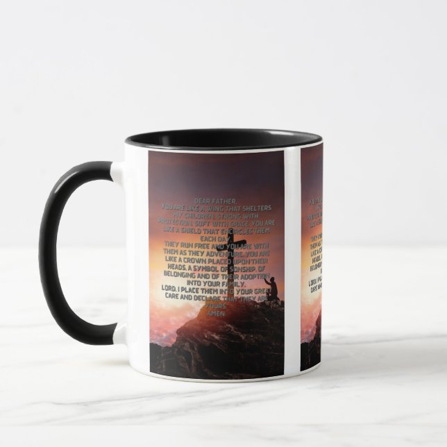 Prayer For Kids Protection Two-Tone Mug (Left)