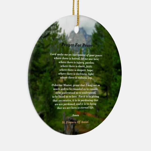 Prayer For Peace Ceramic Ornament (Right)