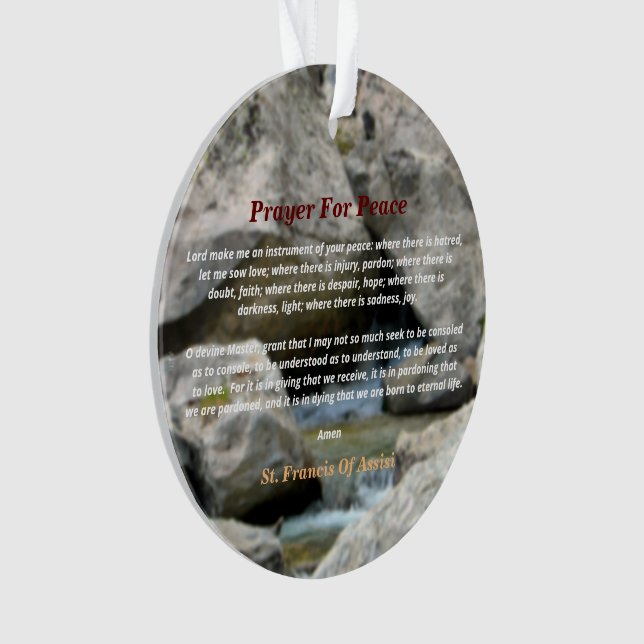 Prayer For Peace Ornament (Front)