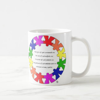 Prayer for Protection in "hands and hearts" circle Coffee Mug