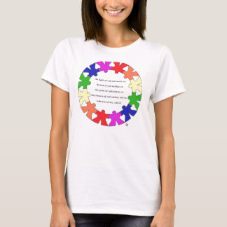 Prayer for Protection in "hands and hearts" circle T-Shirt