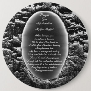 Prayer For Restoration 6 Inch Round Button