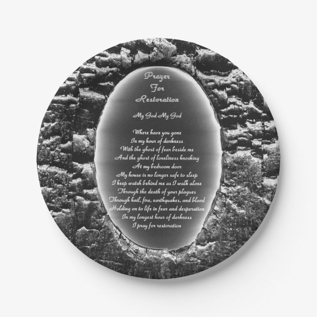 Prayer For Restoration Paper Plate (Front)