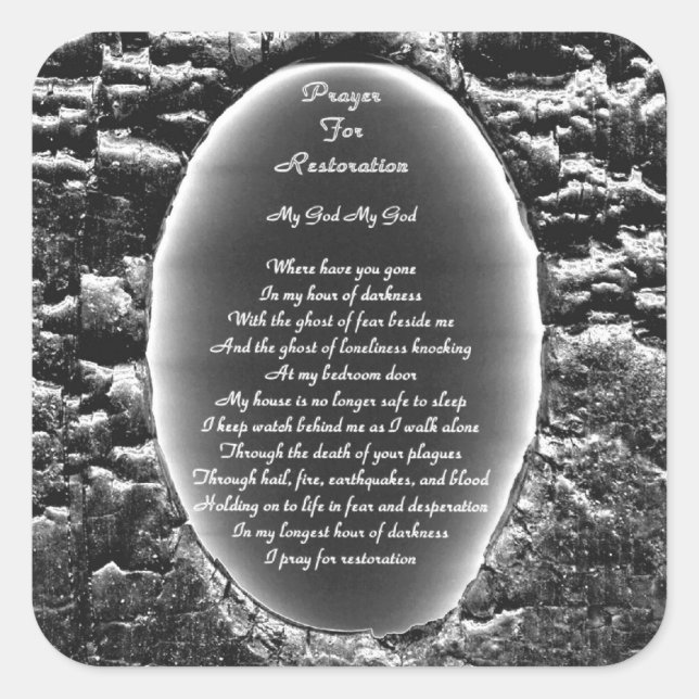 Prayer For Restoration Square Sticker (Front)