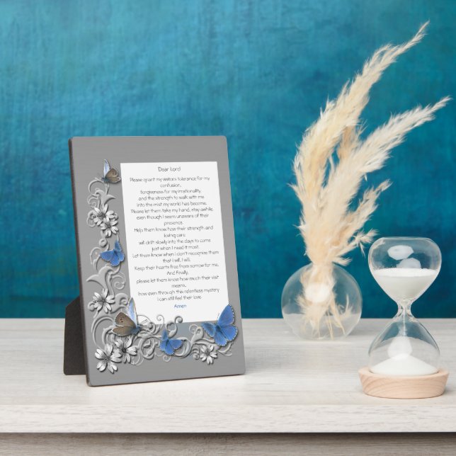 Prayer for those Living with Alzheimer's Plaque (Side)