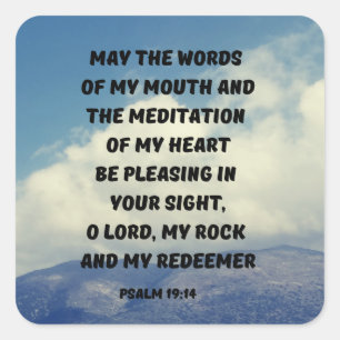 Prayer For Understanding Psalm 19:14 Bible Verse Square Sticker