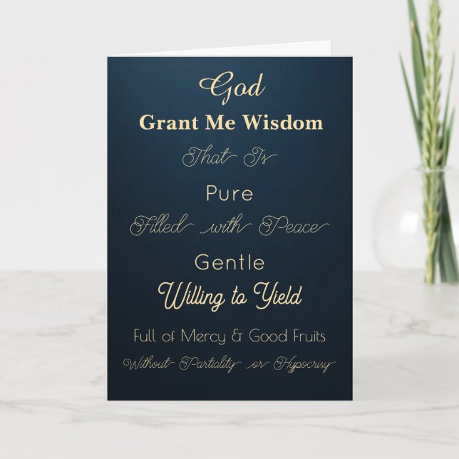Prayer for Wisdom: Christian Greeting Card (Front)