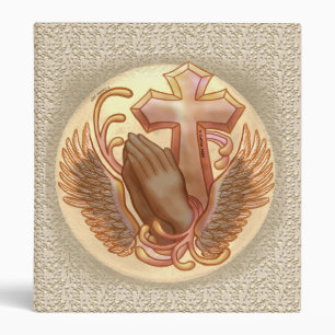 Prayer Hands Cross Christian binder