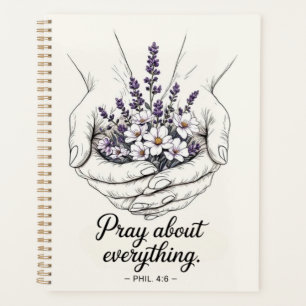 Prayer Hands with Lavender - Devotional Journal Planner