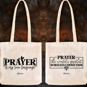 Prayer Is My Love Language Christian Quote Tote Bag