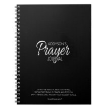 Prayer Journal Black White
