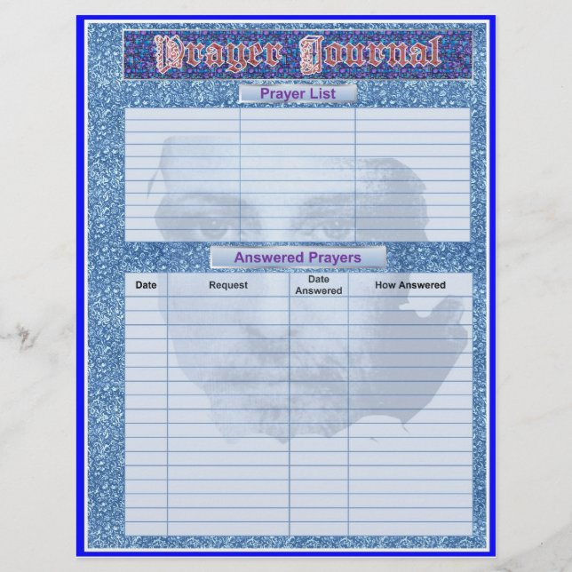 PRAYER JOURNAL PAGES Album / Binder Insert Pages (Front)