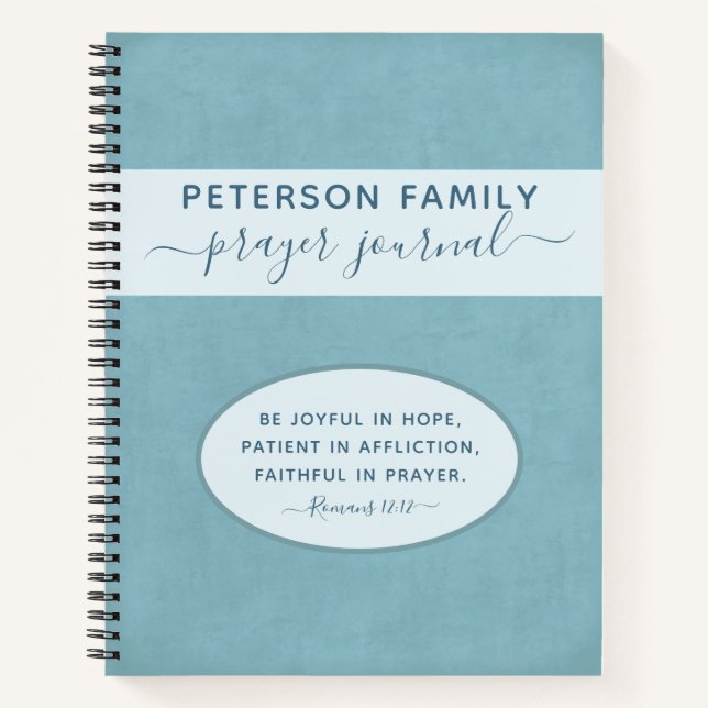 Prayer Journal personalized family name notebook (Front)