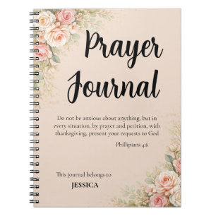 Prayer Journal – Philippians 4:6 Christian Floral 