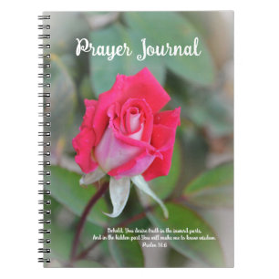 Prayer Journal with Rose and Scripture