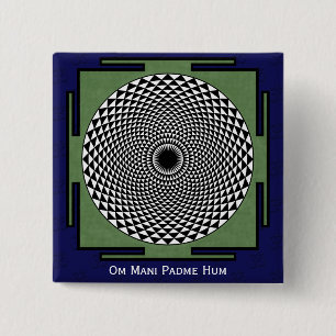 prayer mandala Om Mani Padme Hum 2 Inch Square Button