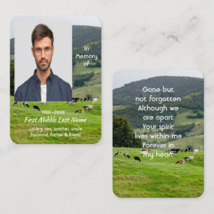 Prayer Memorial Keepsake Cattle Farm Landscape Business Card
