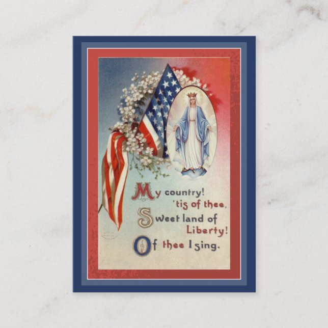 Prayer Military Blessed Virgin Mary Holy Card (Front)