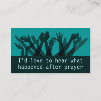 Prayer Ministry Testimony.Praise Report Handout Business Card