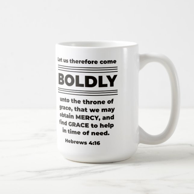 Prayer Mug Bible Verse Hébreu 4:16 KJV (Droite)