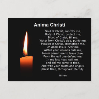 Prayer of Comfort Anima Christi Sould of Christ Postcard