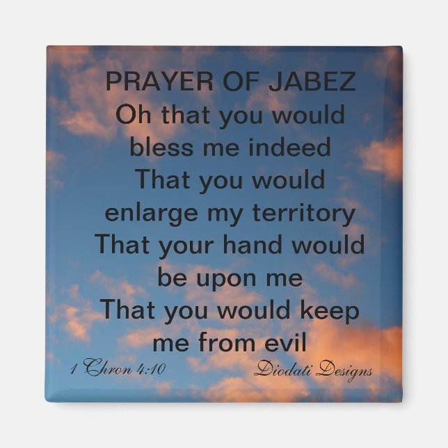 Prayer of Jabez Cloudy Sky Magnet (Front)