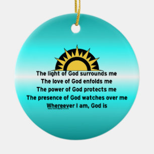 Prayer of Protection Ceramic Ornament