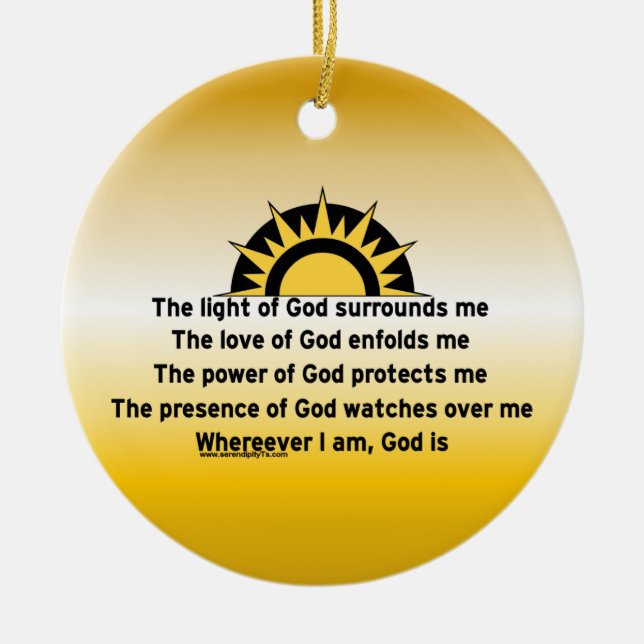 Prayer of Protection Ceramic Ornament (Front)