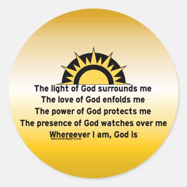 Prayer of Protection Classic Round Sticker (Front)