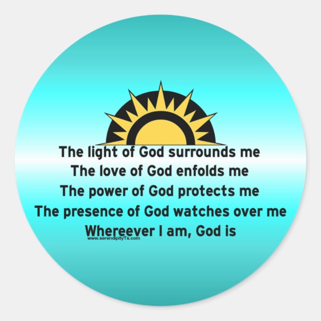Prayer of Protection Classic Round Sticker (Front)