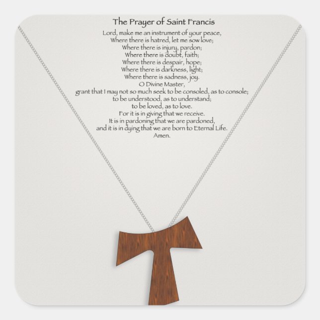Prayer of Saint Francis Square Sticker (Front)
