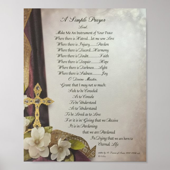Prayer of Saint St. Francis of Assisi 15:17 Paris Poster (Front)