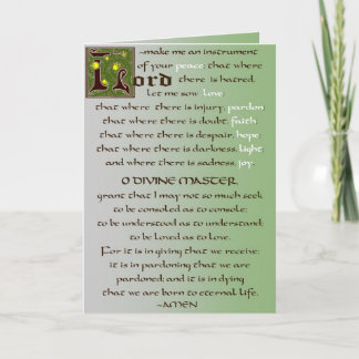 Prayer of St. Francis Catholic Card