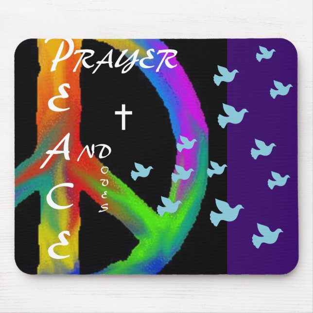 PRAYER PEACE AND DOVES MOUSE PAD (Front)