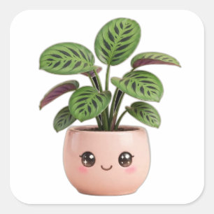 Prayer Plant Kawaii Indoor Plant Sticker
