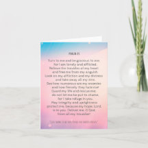 Prayer, psalm 25 personalised christian card