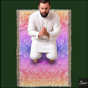 Prayer rug throw blanket