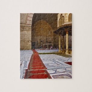 Prayer rugs leading into Islamic mosque, Cairo, Jigsaw Puzzle